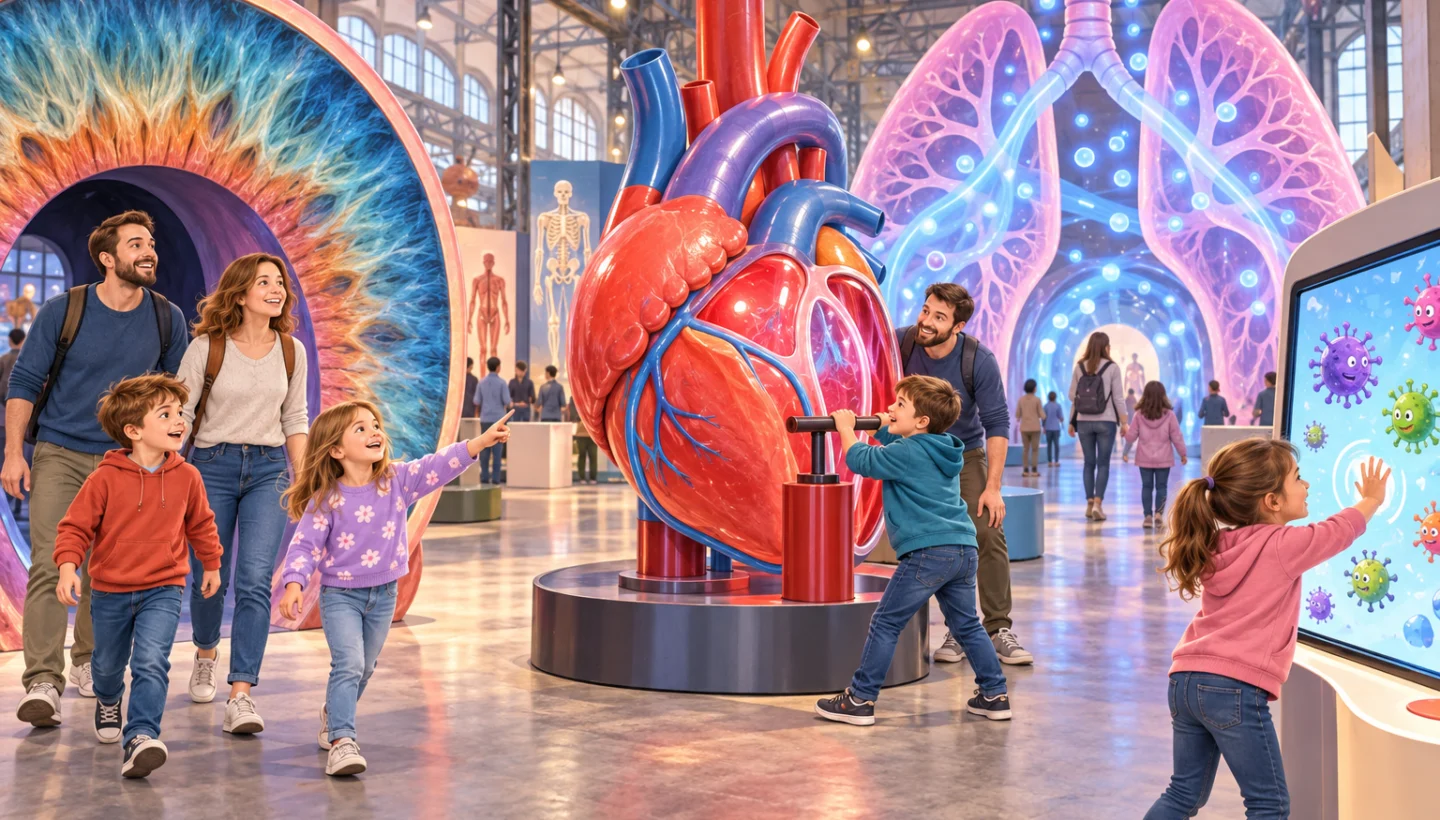 Illustration of an interactive exhibition about the human body for children and adults at DEPO2015