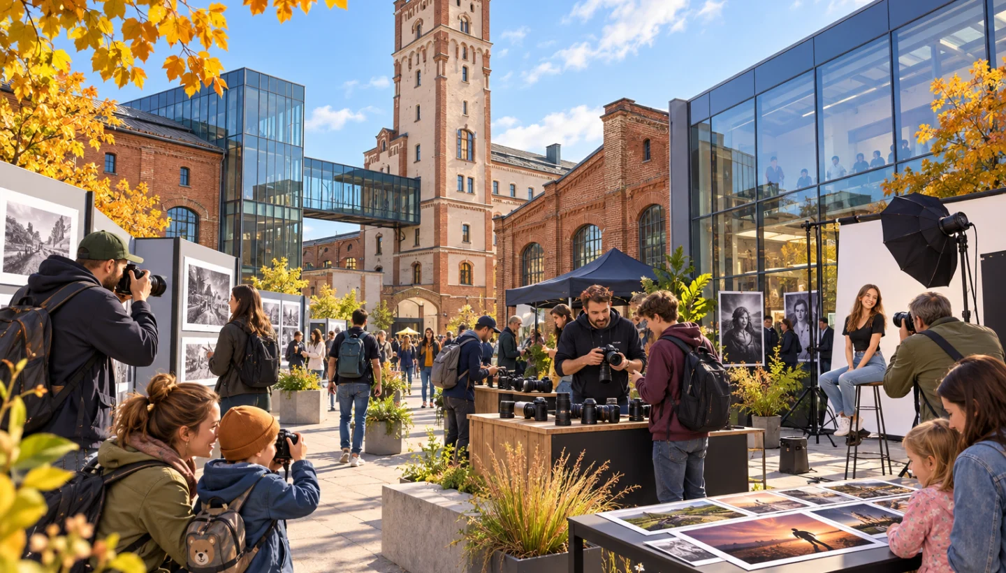 Illustration eines Fotofestivals im Industrieturm TechTower in Pilsen