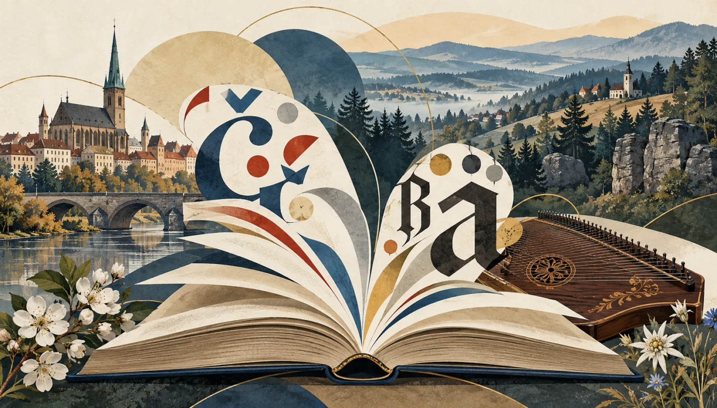 ШІ-ілюстрація книжки, цитри й мовної спадщини; не фото музейного вечора