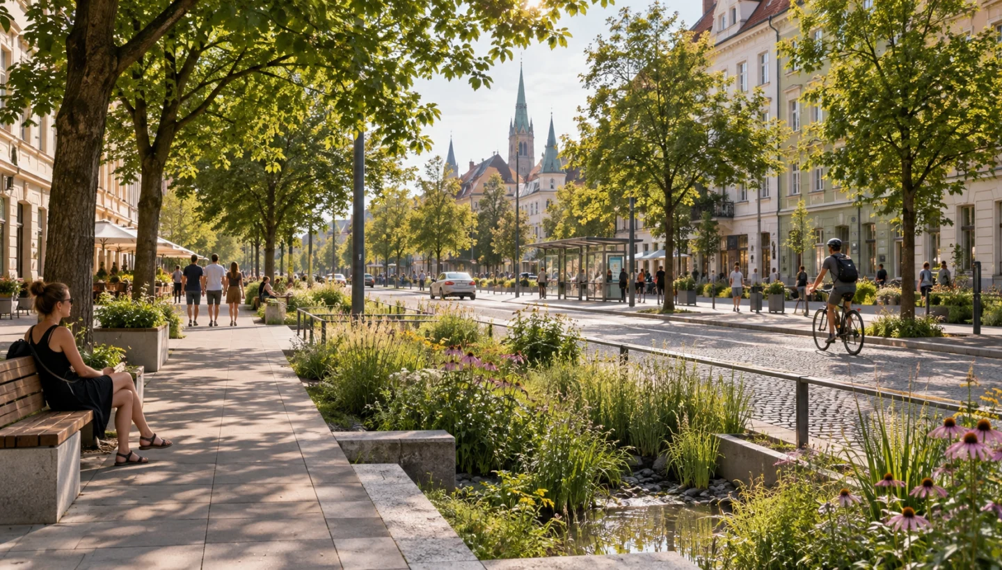 ШІ-ілюстрація міської адаптації до клімату; не фото конкретного проєкту