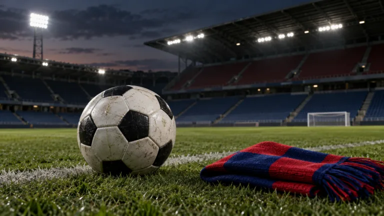 Conceptual football and scarf; not the Budapest match