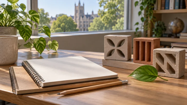 Conceptual student notebook and clay ventilation models